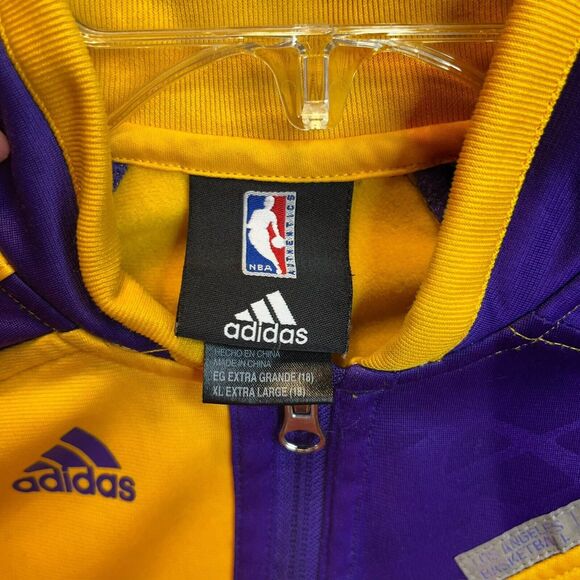 2013 Adidas Los Angeles Lakers Gold Pre Game Warm up Jacket Youth Teen XL Kobe - Picture 4 of 11